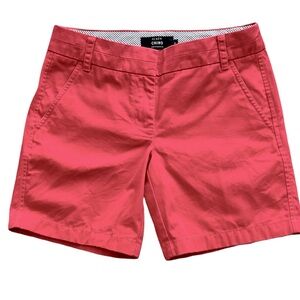 J.Crew JCREW 7” CHINO Broken-In RED City-Fit Shorts style #35756 size 0